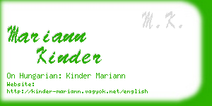 mariann kinder business card